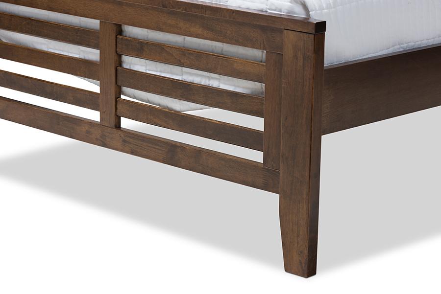 Baxton Studio Sedona Modern Classic Mission Style Brown-Finished Wood Twin Platform Bed