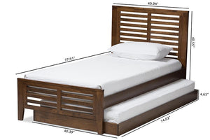 Baxton Studio Sedona Modern Classic Mission Style Brown-Finished Wood Twin Platform Bed with Trundle