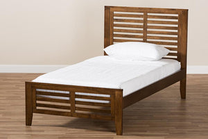 Baxton Studio Sedona Modern Classic Mission Style Brown-Finished Wood Twin Platform Bed