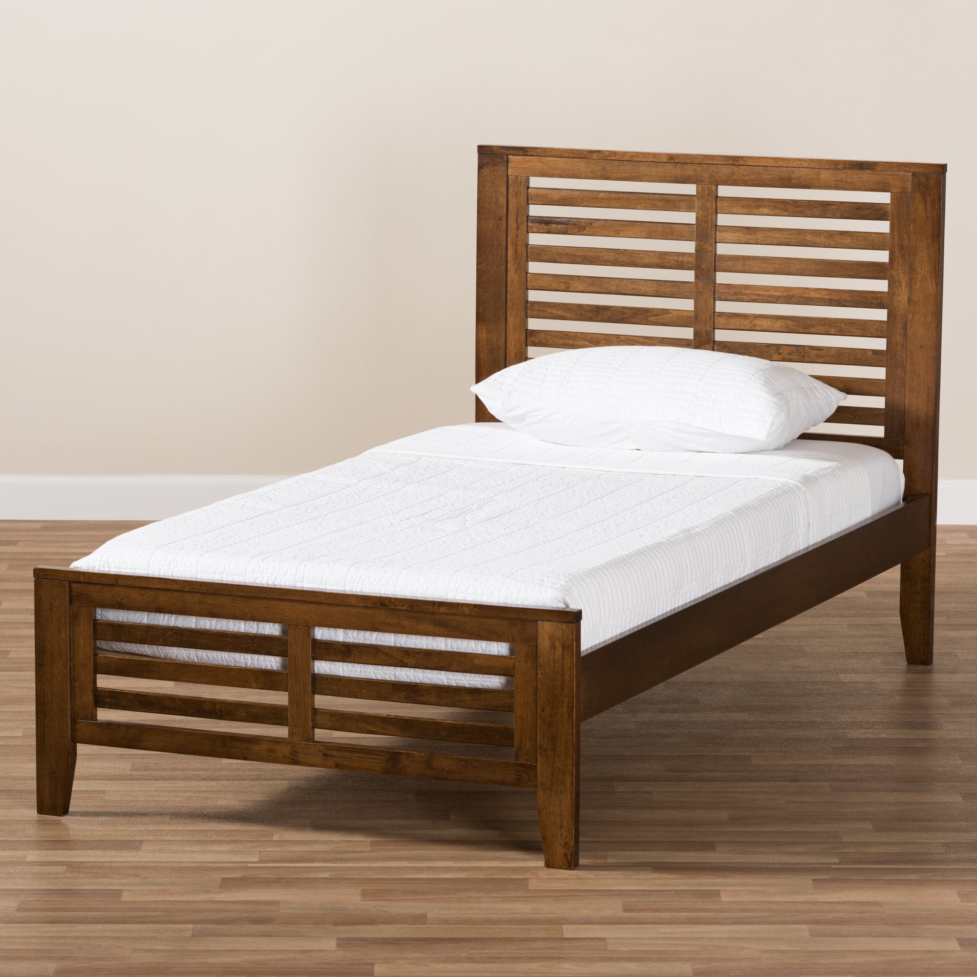 Baxton Studio Sedona Modern Classic Mission Style Brown-Finished Wood Twin Platform Bed