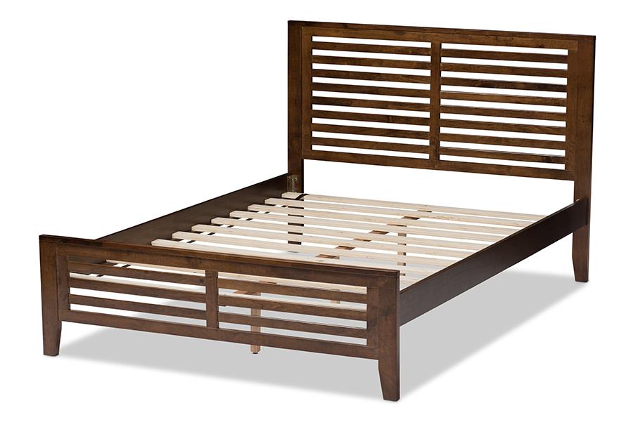 Baxton Studio Sedona Modern Classic Mission Style Walnut Brown-Finished Wood Full Platform Bed