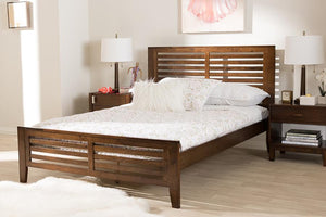 Baxton Studio Sedona Modern Classic Mission Style Walnut Brown-Finished Wood Full Platform Bed