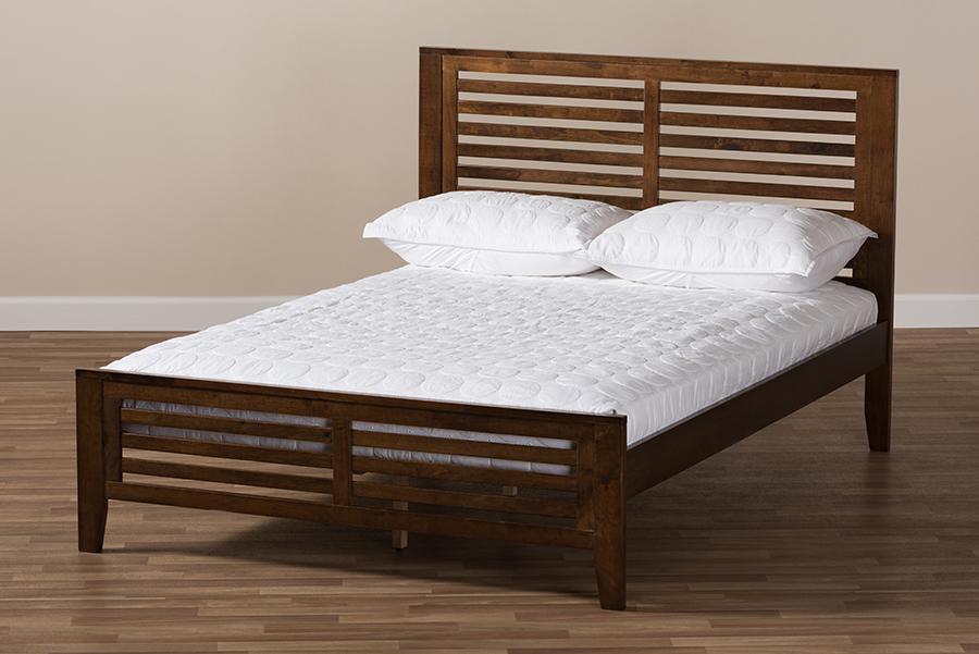 Baxton Studio Sedona Modern Classic Mission Style Walnut Brown-Finished Wood Full Platform Bed