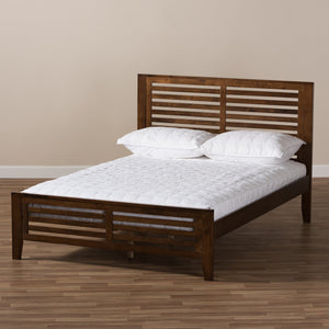 Baxton Studio Sedona Modern Classic Mission Style Walnut Brown-Finished Wood Full Platform Bed