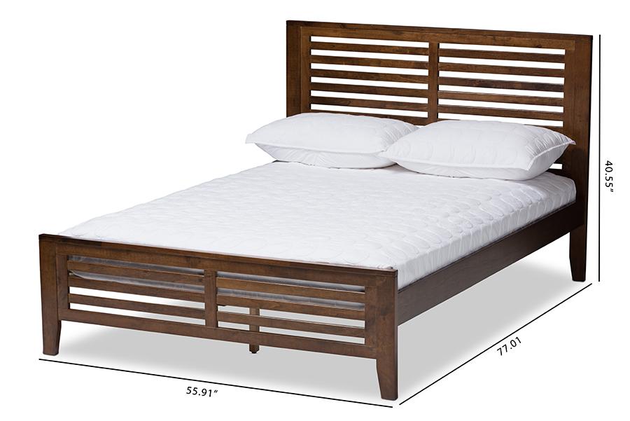 Baxton Studio Sedona Modern Classic Mission Style Walnut Brown-Finished Wood Full Platform Bed