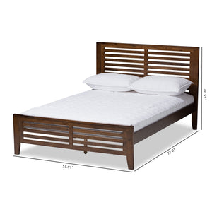 Baxton Studio Sedona Modern Classic Mission Style Walnut Brown-Finished Wood Full Platform Bed