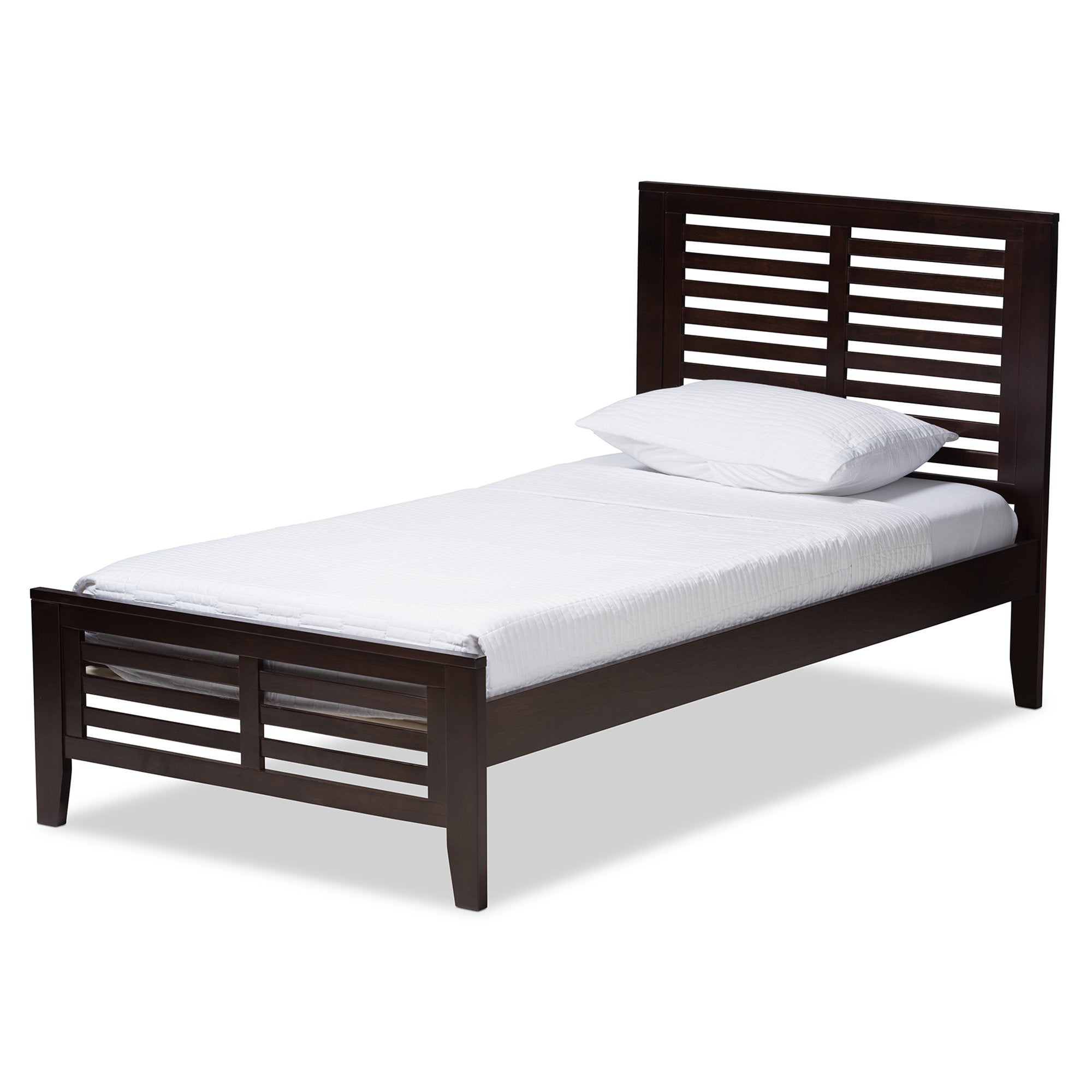 Baxton Studio Sedona Modern Classic Mission Style Dark Brown-Finished Wood Twin Platform Bed