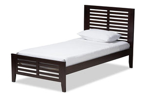 Baxton Studio Sedona Modern Classic Mission Style Dark Brown-Finished Wood Twin Platform Bed