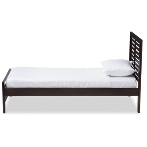 Baxton Studio Sedona Modern Classic Mission Style Dark Brown-Finished Wood Twin Platform Bed