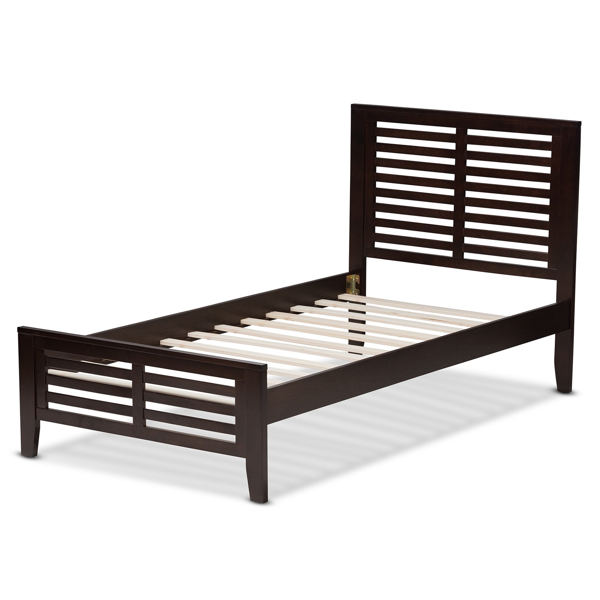 Baxton Studio Sedona Modern Classic Mission Style Dark Brown-Finished Wood Twin Platform Bed