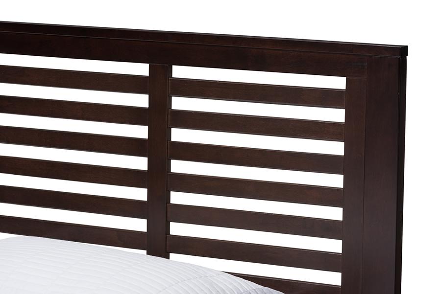 Baxton Studio Sedona Modern Classic Mission Style Dark Brown-Finished Wood Twin Platform Bed