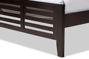 Baxton Studio Sedona Modern Classic Mission Style Dark Brown-Finished Wood Twin Platform Bed