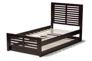 Baxton Studio Sedona Modern Classic Mission Style Dark Brown-Finished Wood Twin Platform Bed with Trundle