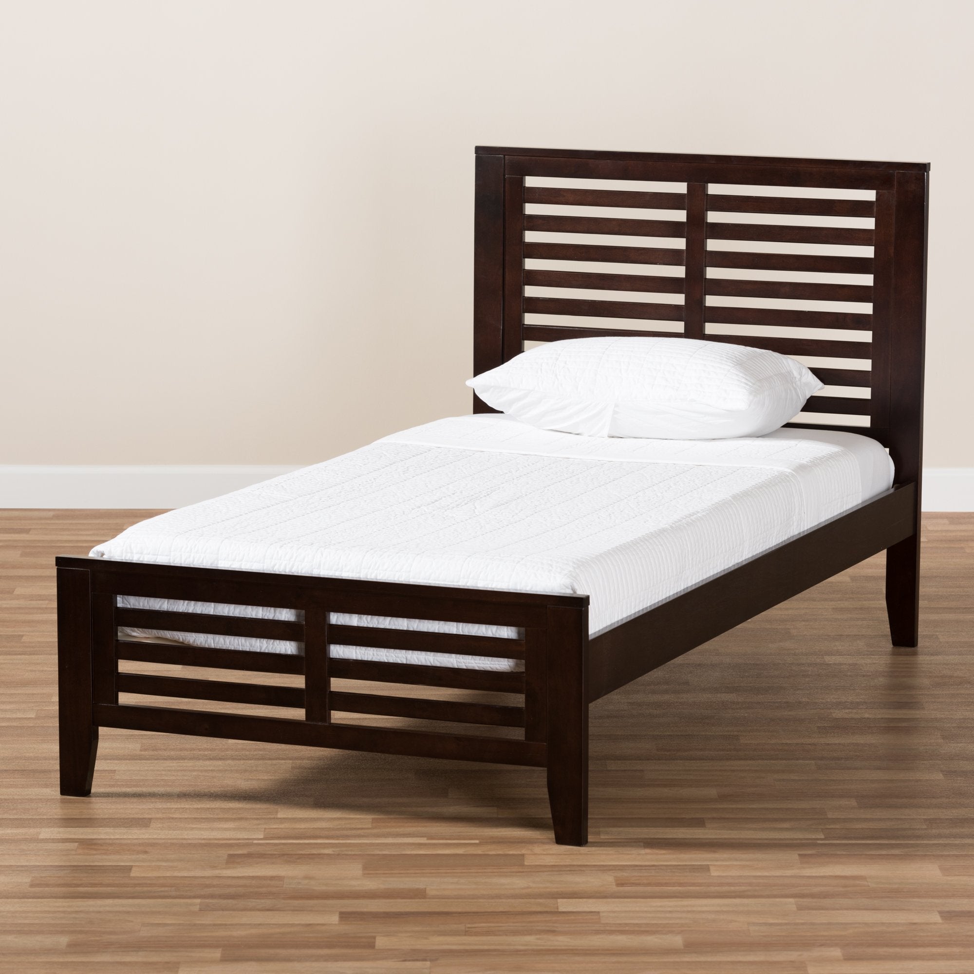 Baxton Studio Sedona Modern Classic Mission Style Dark Brown-Finished Wood Twin Platform Bed