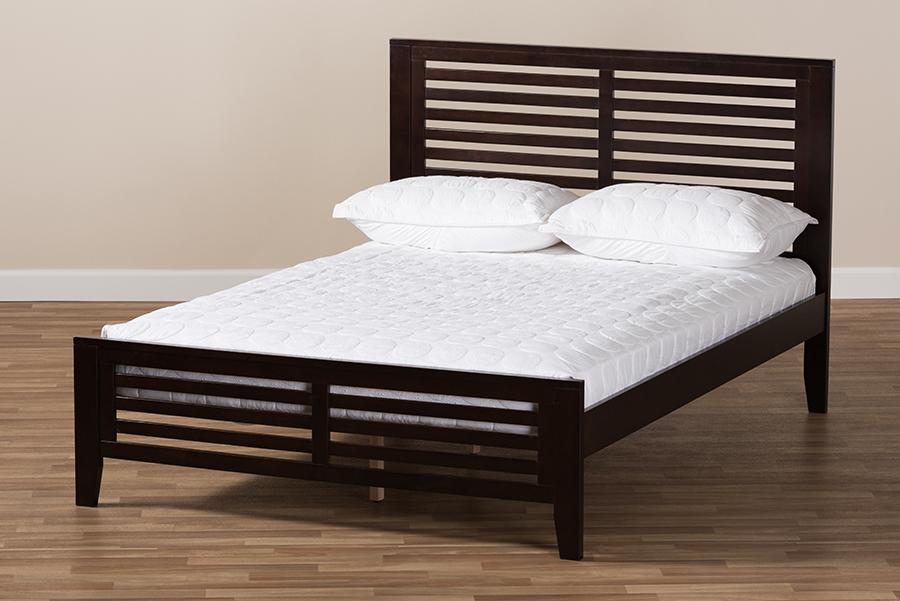 Baxton Studio Sedona Modern Classic Mission Style Espresso Brown-Finished Wood Full Platform Bed