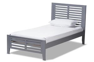 Baxton Studio Sedona Modern Classic Mission Style Grey-Finished Wood Twin Platform Bed