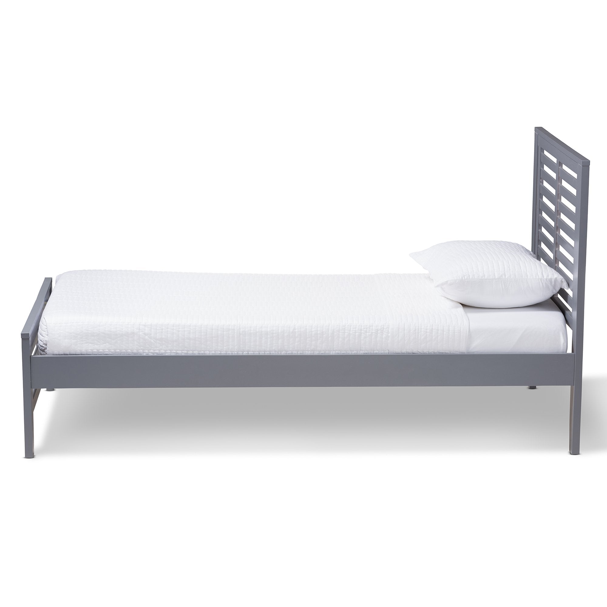 Baxton Studio Sedona Modern Classic Mission Style Grey-Finished Wood Twin Platform Bed