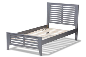 Baxton Studio Sedona Modern Classic Mission Style Grey-Finished Wood Twin Platform Bed