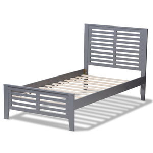 Baxton Studio Sedona Modern Classic Mission Style Grey-Finished Wood Twin Platform Bed