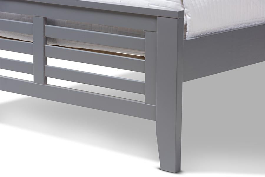 Baxton Studio Sedona Modern Classic Mission Style Grey-Finished Wood Twin Platform Bed