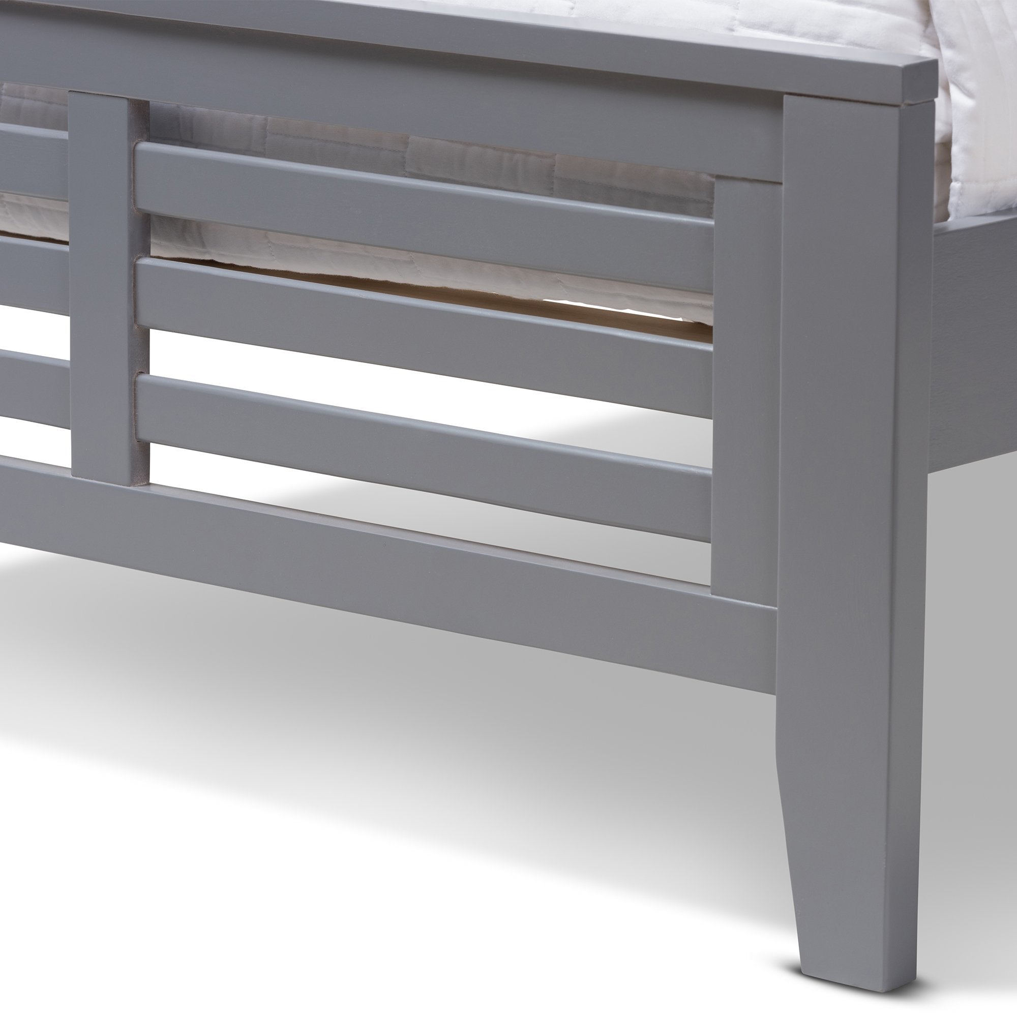 Baxton Studio Sedona Modern Classic Mission Style Grey-Finished Wood Twin Platform Bed