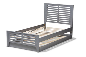 Baxton Studio Sedona Modern Classic Mission Style Grey-Finished Wood Twin Platform Bed with Trundle