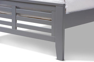 Baxton Studio Sedona Modern Classic Mission Style Grey-Finished Wood Twin Platform Bed with Trundle