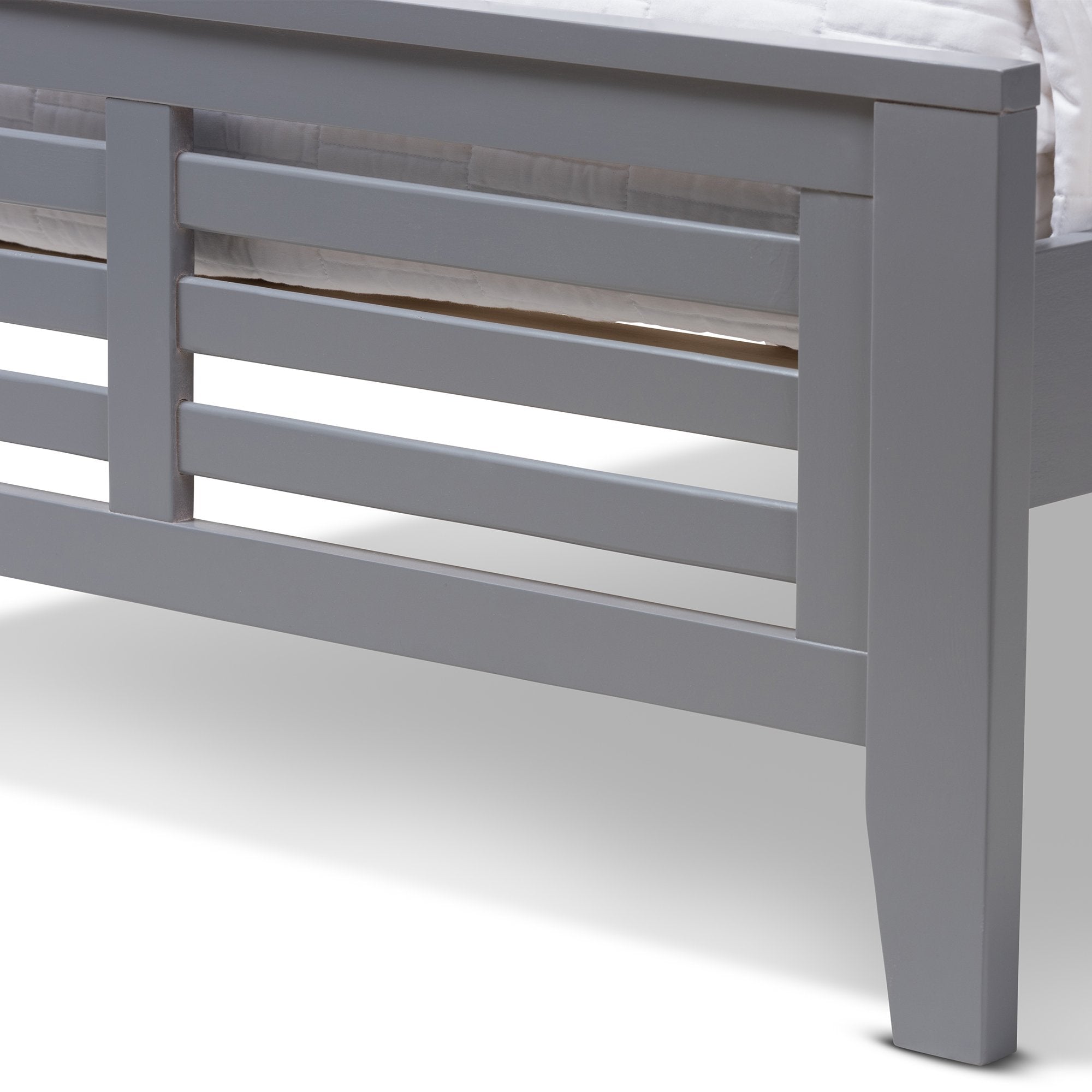 Baxton Studio Sedona Modern Classic Mission Style Grey-Finished Wood Twin Platform Bed with Trundle