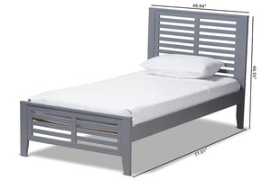 Baxton Studio Sedona Modern Classic Mission Style Grey-Finished Wood Twin Platform Bed