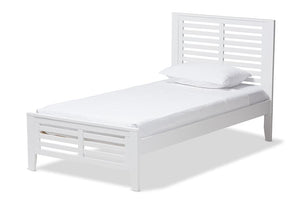 Baxton Studio Sedona Modern Classic Mission Style White-Finished Wood Twin Platform Bed