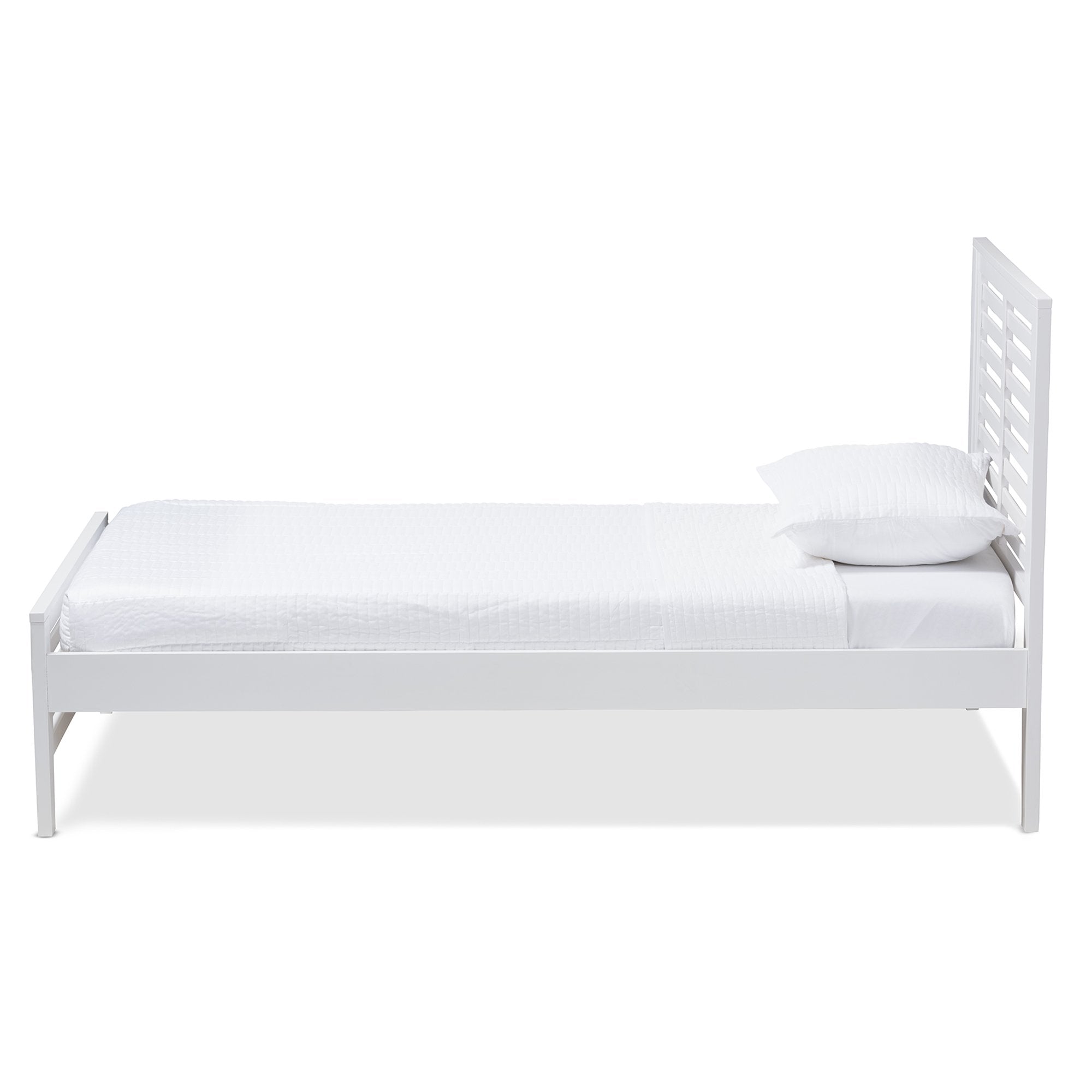 Baxton Studio Sedona Modern Classic Mission Style White-Finished Wood Twin Platform Bed