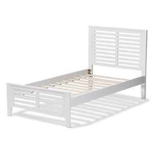 Baxton Studio Sedona Modern Classic Mission Style White-Finished Wood Twin Platform Bed