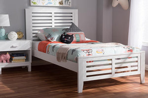 Baxton Studio Sedona Modern Classic Mission Style White-Finished Wood Twin Platform Bed