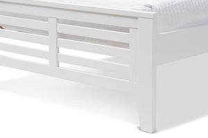 Baxton Studio Sedona Modern Classic Mission Style White-Finished Wood Twin Platform Bed with Trundle