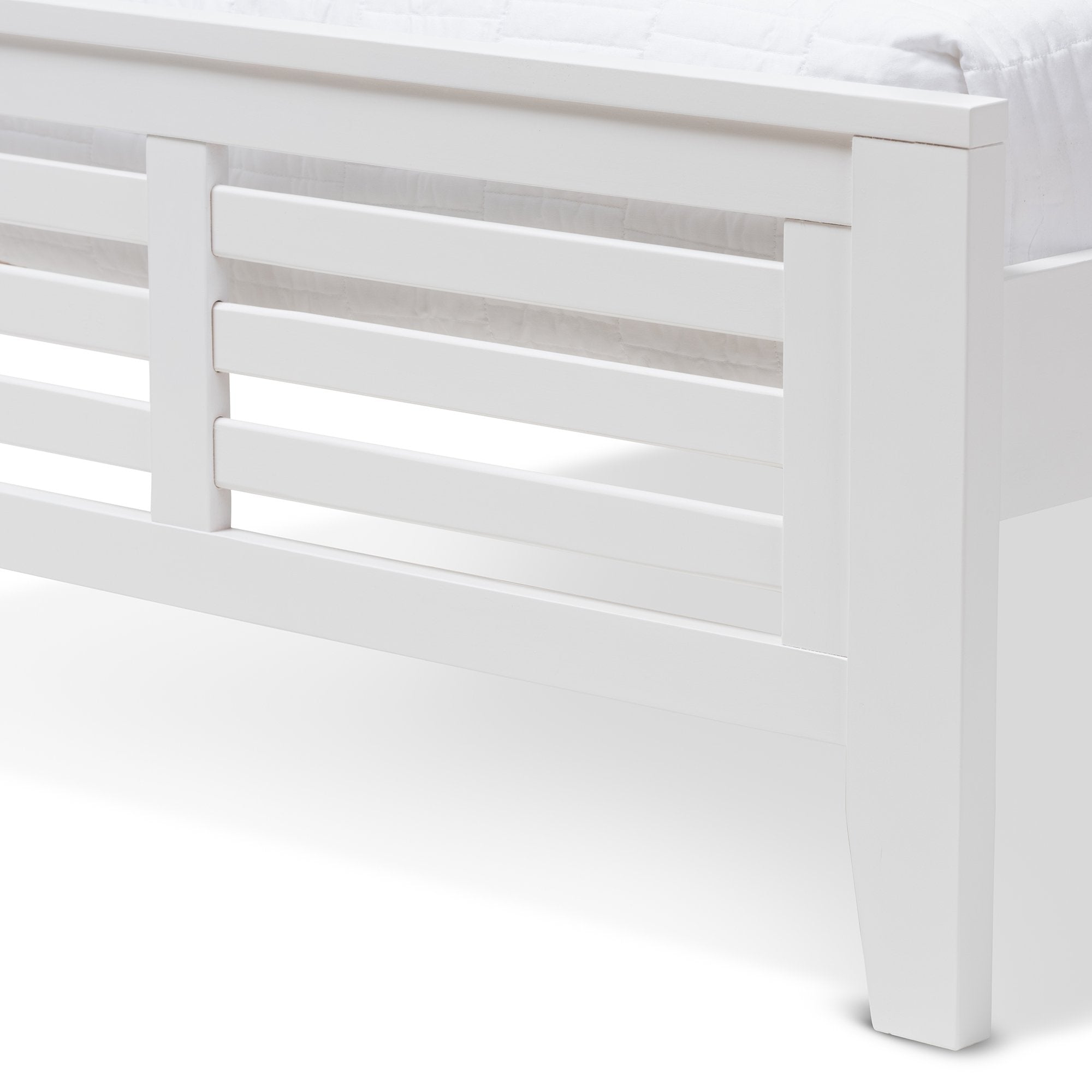 Baxton Studio Sedona Modern Classic Mission Style White-Finished Wood Twin Platform Bed with Trundle