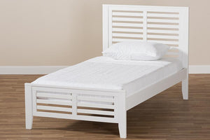 Baxton Studio Sedona Modern Classic Mission Style White-Finished Wood Twin Platform Bed