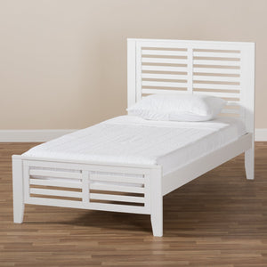 Baxton Studio Sedona Modern Classic Mission Style White-Finished Wood Twin Platform Bed