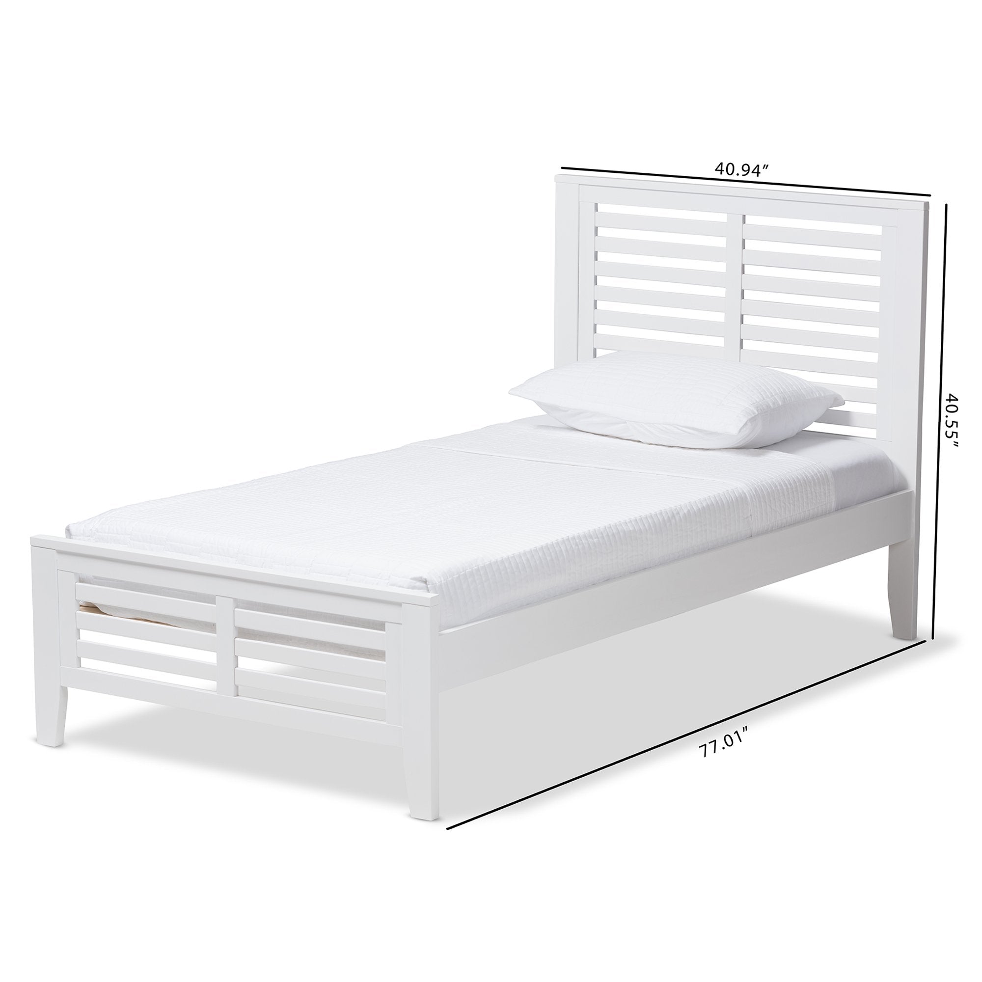 Baxton Studio Sedona Modern Classic Mission Style White-Finished Wood Twin Platform Bed