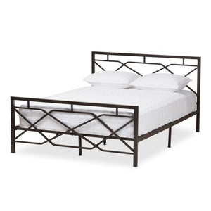 Baxton Studio Shelton Modern And Contemporary Stippled Black Finished Metal Full Size Platform Bed