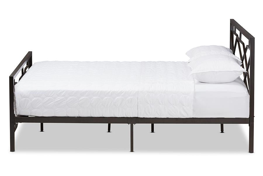 Baxton Studio Shelton Modern And Contemporary Stippled Black Finished Metal Full Size Platform Bed