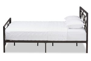 Baxton Studio Shelton Modern And Contemporary Stippled Black Finished Metal Full Size Platform Bed