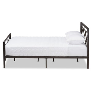 Baxton Studio Shelton Modern And Contemporary Stippled Black Finished Metal Queen Size Platform Bed