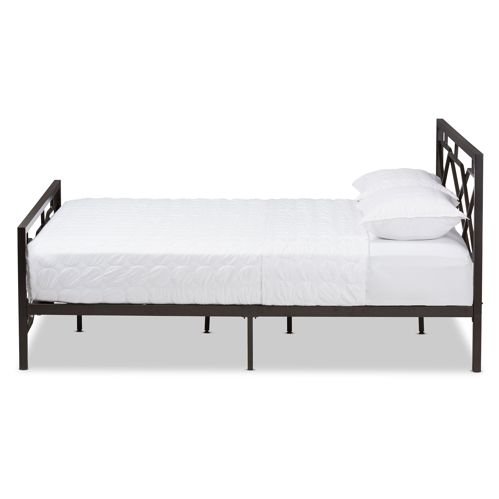 Baxton Studio Shelton Modern And Contemporary Stippled Black Finished Metal Full Size Platform Bed