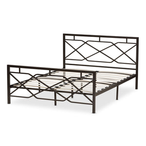 Baxton Studio Shelton Modern And Contemporary Stippled Black Finished Metal Full Size Platform Bed