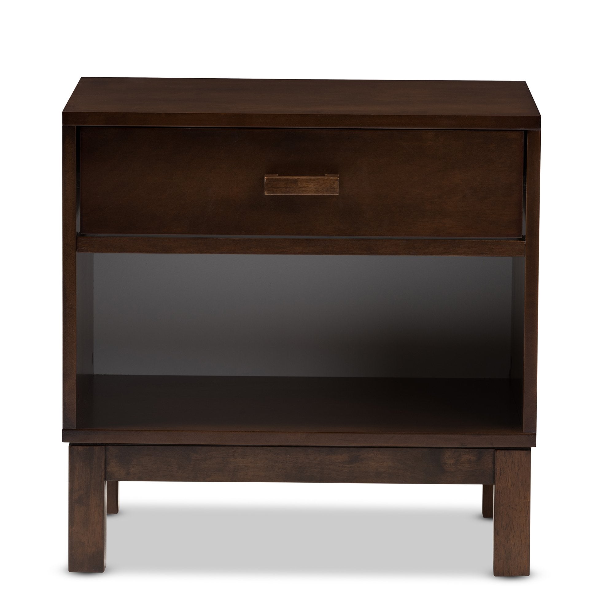 Baxton Studio Deirdre Modern and Contemporary Brown Wood 1-Drawer Nightstand