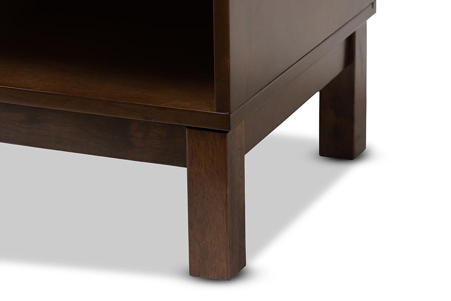 Baxton Studio Deirdre Modern and Contemporary Brown Wood 1-Drawer Nightstand