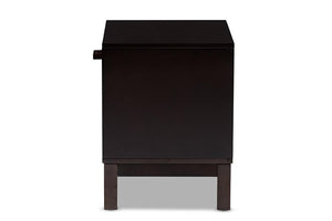 Baxton Studio Deirdre Modern and Contemporary Dark Brown Wood 1-Drawer Nightstand