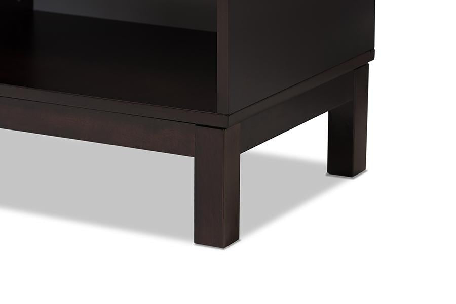 Baxton Studio Deirdre Modern and Contemporary Dark Brown Wood 1-Drawer Nightstand