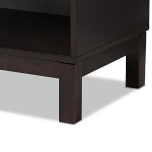 Baxton Studio Deirdre Modern and Contemporary Dark Brown Wood 1-Drawer Nightstand