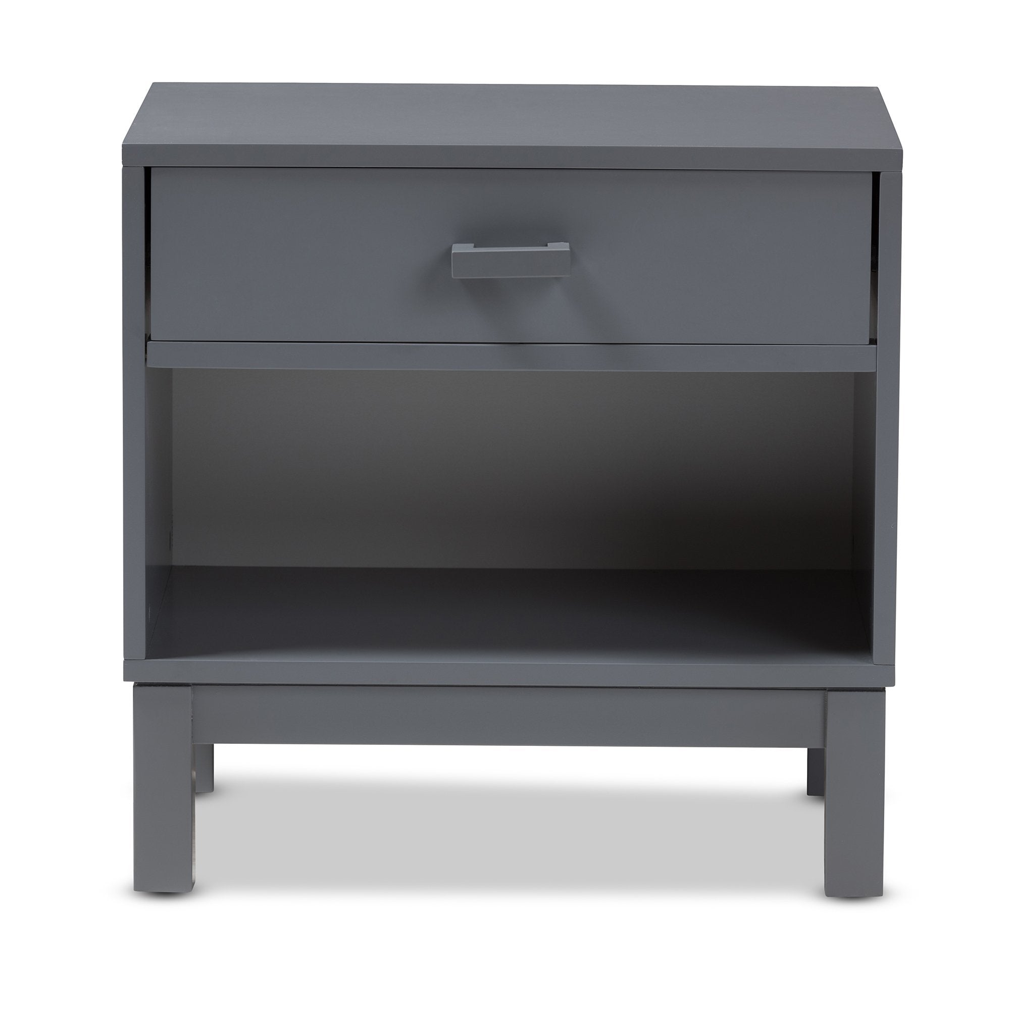 Baxton Studio Deirdre Modern and Contemporary Grey Wood 1-Drawer Nightstand